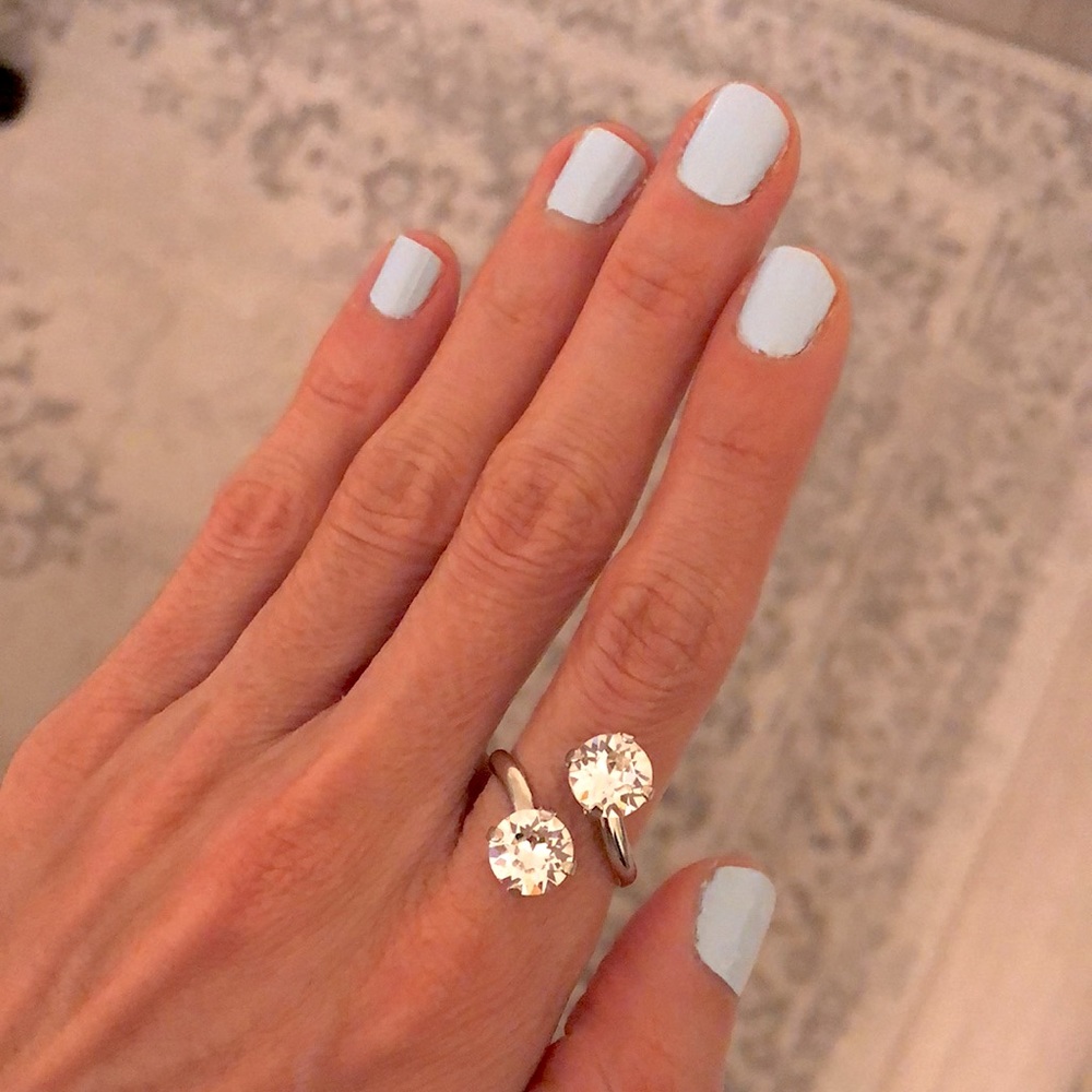 Classic Crystal Silver Statement Ring - Picture 6 of 13